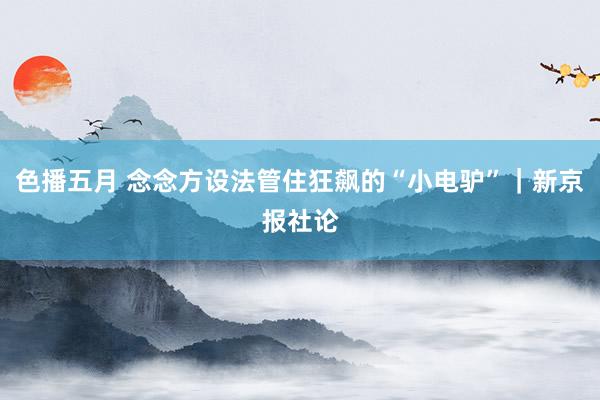 色播五月 念念方设法管住狂飙的“小电驴”｜新京报社论