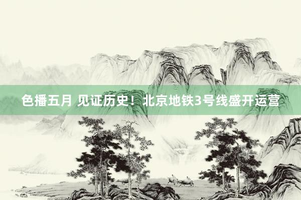 色播五月 见证历史！北京地铁3号线盛开运营