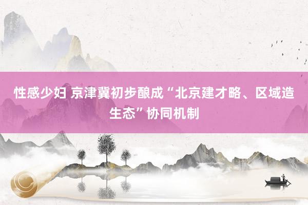 性感少妇 京津冀初步酿成“北京建才略、区域造生态”协同机制