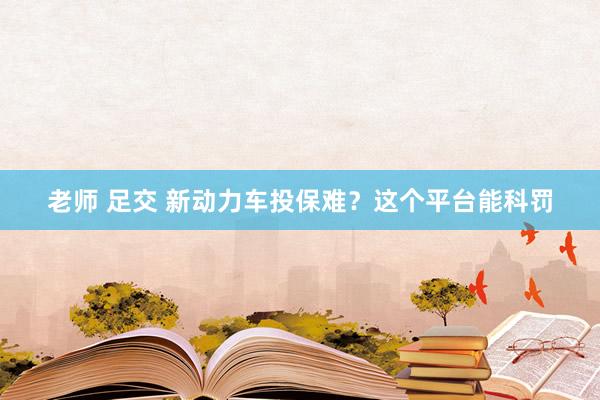 老师 足交 新动力车投保难？这个平台能科罚