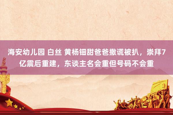 海安幼儿园 白丝 黄杨钿甜爸爸撒谎被扒，崇拜7亿震后重建，东谈主名会重但号码不会重